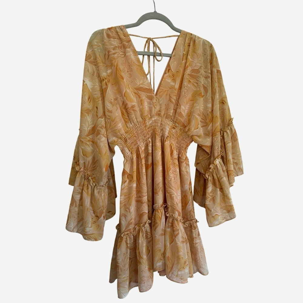 VICI‎ Blush/Peach Boho Wrap dress | XS 70s style
